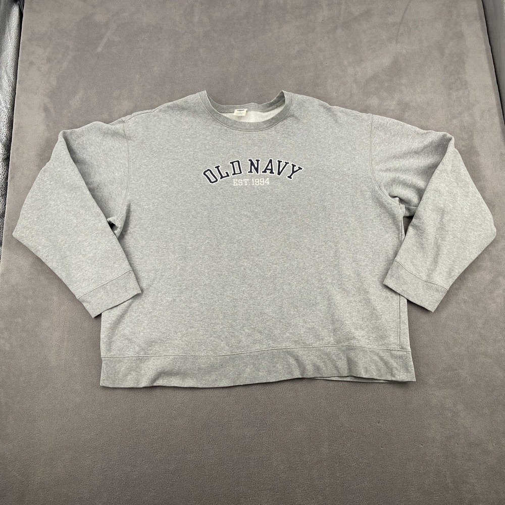 Vintage Y2K Old Navy Oversized Sweatshirt Sz 2XL Heather Gray Cotton Graphic